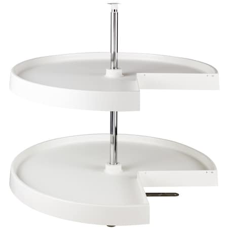 Hardware Resources 28" Pie-Cut Two-Shelf Plastic Lazy Susan Set PLSP28